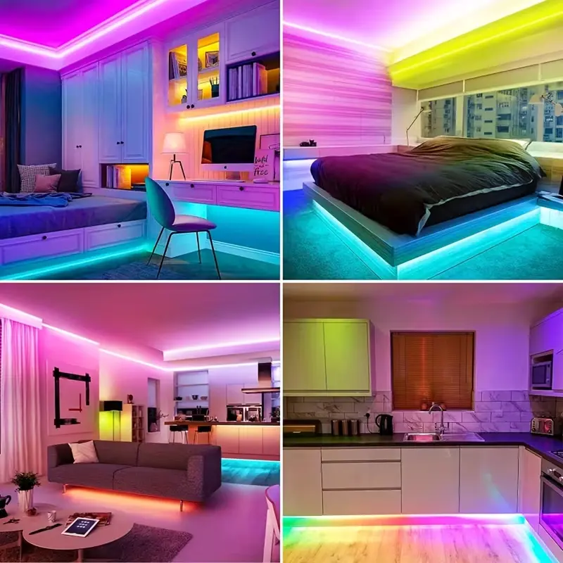 Tira de Luces LED Inteligentes USB de 5 Metros - Control Remoto IR 24 Botones e Iluminación RGB Ambientación (4)